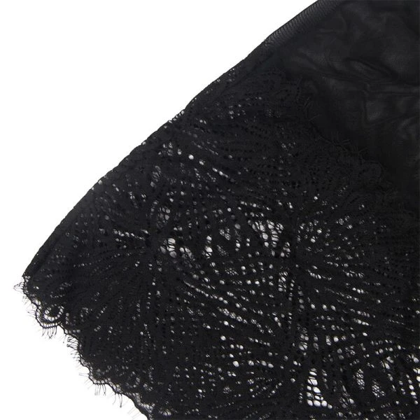 Subblime Babydoll met transparante kantstof en verstelbare bandjes Zwart