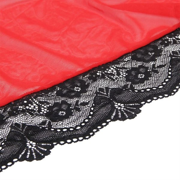 Subblime transparante stoffen mantel met kantdetail in rood