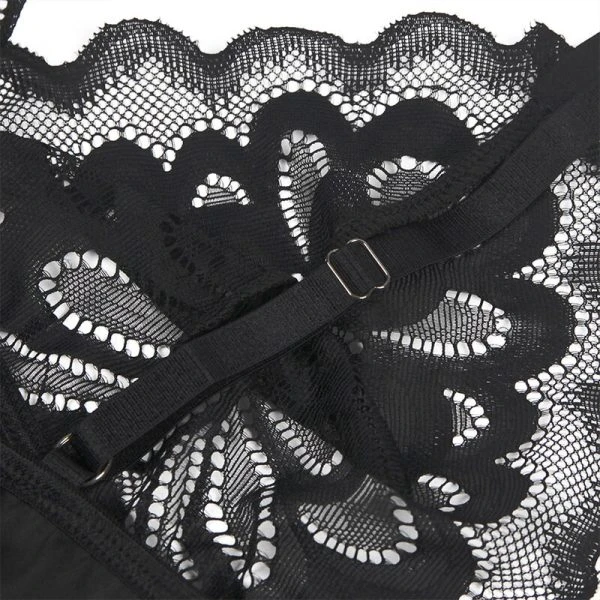 Subblime Babydoll met bloemenprint op de borst zwart
