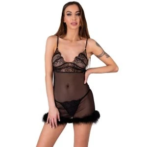 Livco Corsetti Fashion Babydoll Set Zerunam with Thong and Mesh T-Shirt