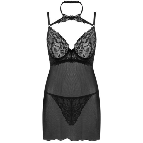 Livco Corsetti Fashion Babydoll Binella Set met String Zwart Livco Corsetti Fashion Babydoll Binella Set met String Zwart