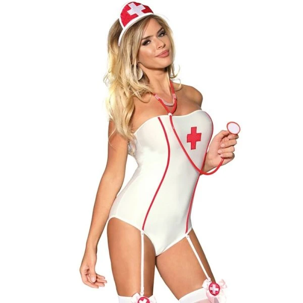 Subblime Sexy Verpleegsterskostuum Teddy schouder vrij Subblime Sexy Verpleegsterskostuum Teddy schouder vrij