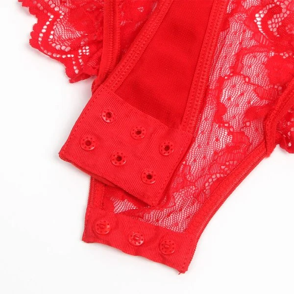Subblime Teddy met jarretelgordel en kant in rood