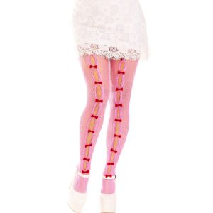 Leg Avenue Netkousen met hartopeningen en strikken Leg Avenue Netkousen met hartopeningen en strikken - Afbeelding 1