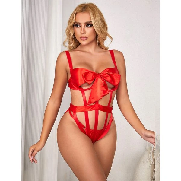 Subblime lace body with bow in red