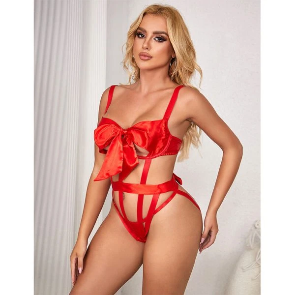 Subblime lace body with bow in red