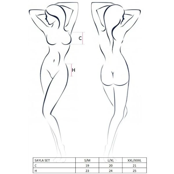Passion Sayla Strapshemd-Set zwart