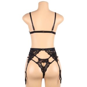 Subblime driedelig dessousset BH, jarretelgordel en string zwart Subblime driedelig dessousset BH, jarretelgordel en string zwart - Afbeelding 11