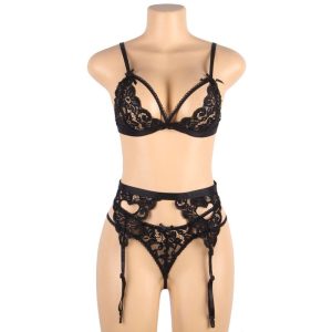 Subblime driedelig dessousset BH, jarretelgordel en string zwart Subblime driedelig dessousset BH, jarretelgordel en string zwart - Afbeelding 10