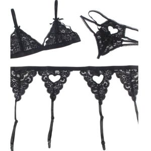 Subblime driedelig dessousset BH, jarretelgordel en string zwart Subblime driedelig dessousset BH, jarretelgordel en string zwart - Afbeelding 8