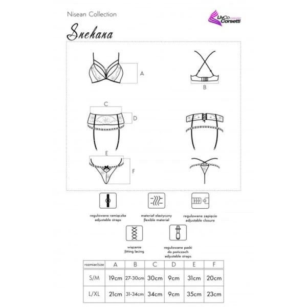 Livco Corsetti Fashion Bra Garter Belt Set Snehana LC 90443 Black Livco Corsetti Fashion Bra Garter Belt Set Snehana LC 90443 Black