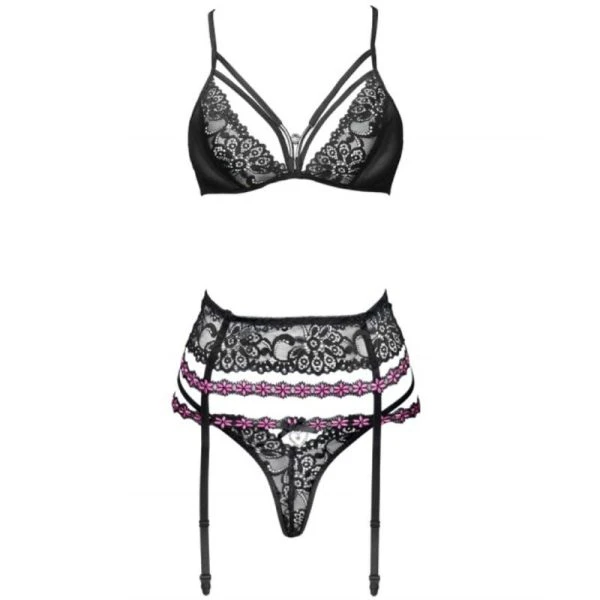 Livco Corsetti Fashion Bra Garter Belt Set Snehana LC 90443 Black Livco Corsetti Fashion Bra Garter Belt Set Snehana LC 90443 Black