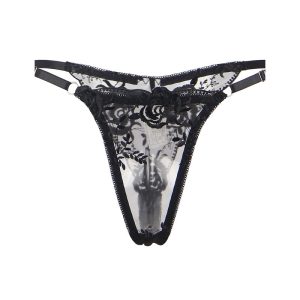 Subblime 3-delige dessousset BH String Kousenband Bloemenprint Zwart Subblime 3-delige dessousset BH String Kousenband Bloemenprint Zwart - Afbeelding 8