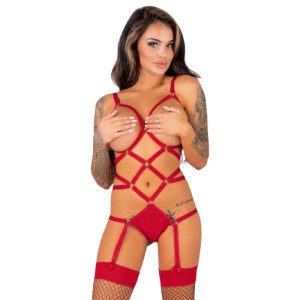 Livco Corsetti Fashion Thiara LC 20213 jarretelhemd-set rood Livco Corsetti Fashion Thiara LC 20213 jarretelhemd-set rood - Afbeelding 1