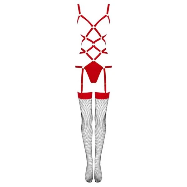 Livco Corsetti Fashion Thiara LC 20213 jarretelhemd-set rood