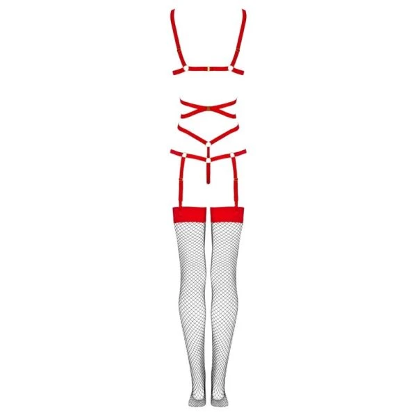 Livco Corsetti Fashion Thiara LC 20213 jarretelhemd-set rood