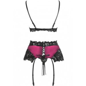 Livco Corsetti Fashion Dessous-set van satijn en kant, bordeaux/zwart Livco Corsetti Fashion Dessous-set van satijn en kant, bordeaux/zwart - Afbeelding 3