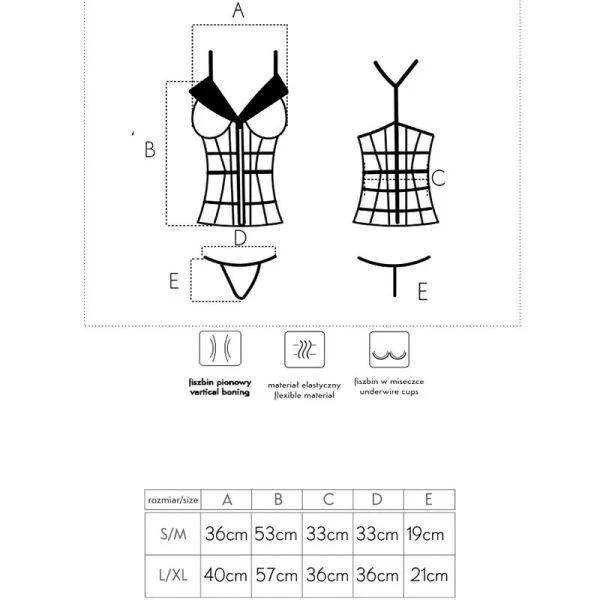 Livco Corsetti Fashion Korset-Set met String Laura LC 20215