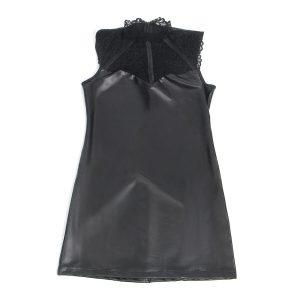 Subblime Lederkleid met kantkraag zwart Subblime Lederkleid met kantkraag zwart - Afbeelding 4