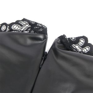 Subblime Lederkleid met kantkraag zwart Subblime Lederkleid met kantkraag zwart - Afbeelding 6