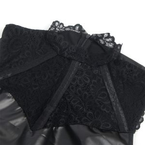 Subblime Lederkleid met kantkraag zwart Subblime Lederkleid met kantkraag zwart - Afbeelding 5