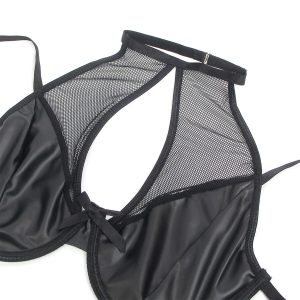 Subblime Neckholder-Dessous-Set met kousenophouder van PU-ledernetz Subblime Neckholder-Dessous-Set met kousenophouder van PU-ledernetz - Afbeelding 5