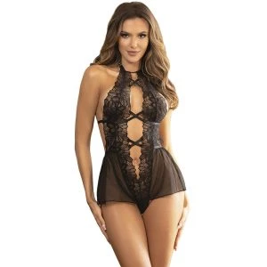 Subblime Teddy Neckholder Lace Bare Back Black