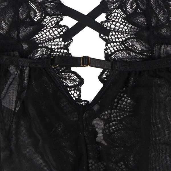Subblime Teddy Neckholder Spitze Bare Back Schwarz