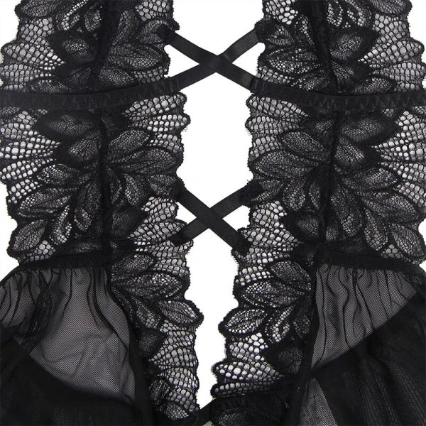 Subblime Teddy Neckholder Spitze Bare Back Schwarz