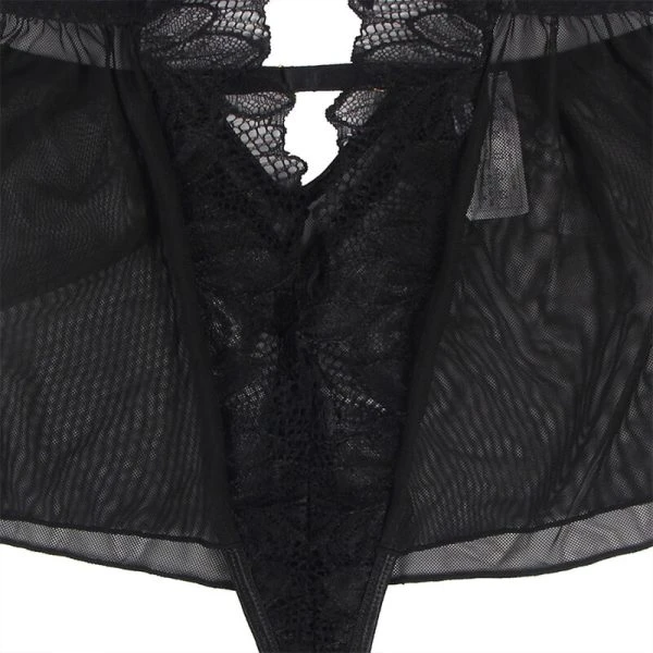 Subblime Teddy Neckholder Spitze Bare Back Schwarz