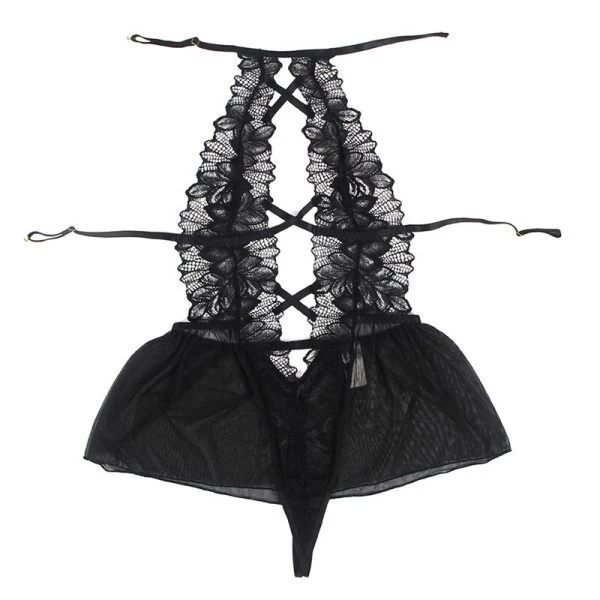 Subblime Teddy Neckholder Spitze Bare Back Schwarz