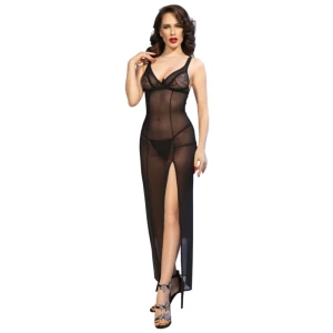 Chilirose long babydoll with thong black