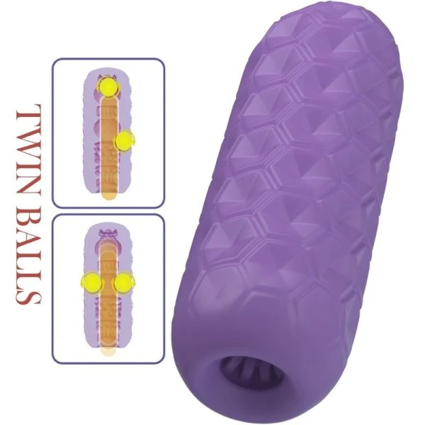 Pretty Love Twin Balls Mannelijke Masturbator met twee binnenballen Paars