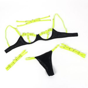 Subblime BH-set met halsketting en beendetails in fluorescerend groen Subblime BH-set met halsketting en beendetails in fluorescerend groen - Afbeelding 7