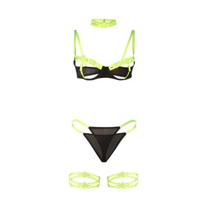 Subblime BH-set met halsketting en beendetails in fluorescerend groen Subblime BH-set met halsketting en beendetails in fluorescerend groen - Afbeelding 5
