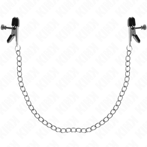 Kink Nippelklemmen met platte ketting zilver Kink Nippelklemmen met platte ketting zilver - Afbeelding 2