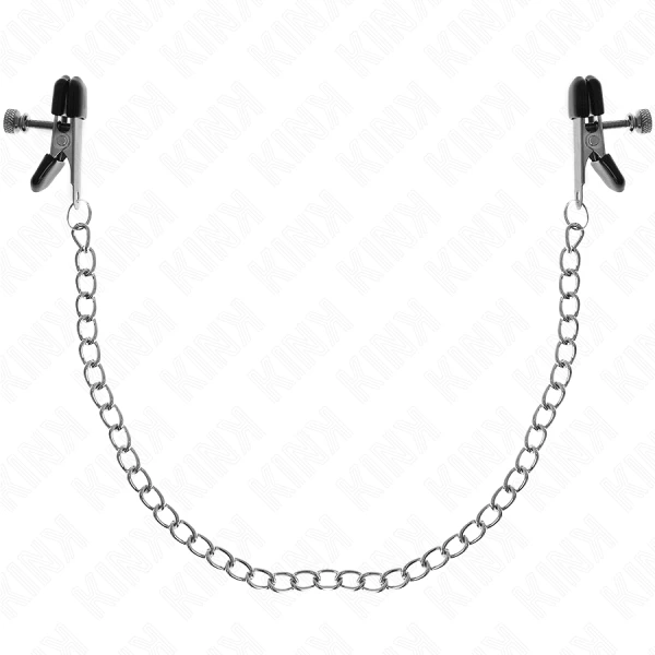 Kink Nippelklemmen met platte ketting zilver Kink Nippelklemmen met platte ketting zilver