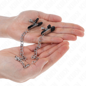 Kink Nippelklemmen met platte ketting zilver Kink Nippelklemmen met platte ketting zilver - Afbeelding 3