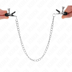 Kink Nippelklemmen met platte ketting zilver Kink Nippelklemmen met platte ketting zilver - Afbeelding 5