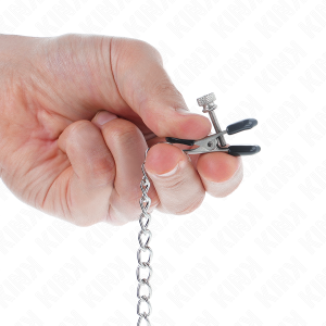 Kink Nippelklemmen met platte ketting zilver Kink Nippelklemmen met platte ketting zilver - Afbeelding 4