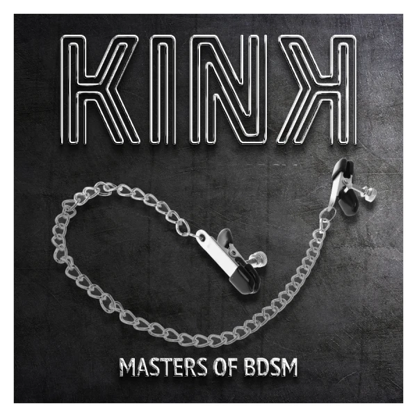 Kink Nippelklemmen met platte ketting zilver Kink Nippelklemmen met platte ketting zilver
