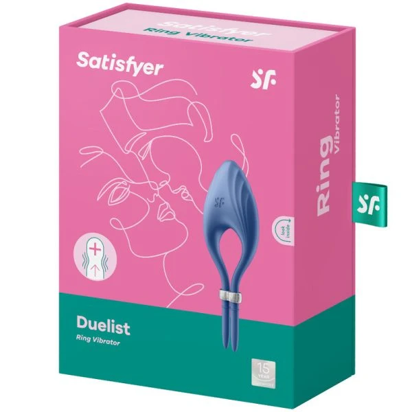 Satisfyer Duelist verstelbare penisring met vibrator van siliconen