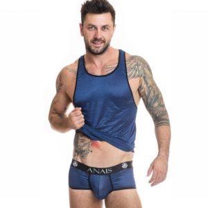 Anais Luxury Lingerie Heren-tanktop Naval Top van tule met satijnen strepen Anais Luxury Lingerie Heren-tanktop Naval Top van tule met satijnen strepen - Afbeelding 1