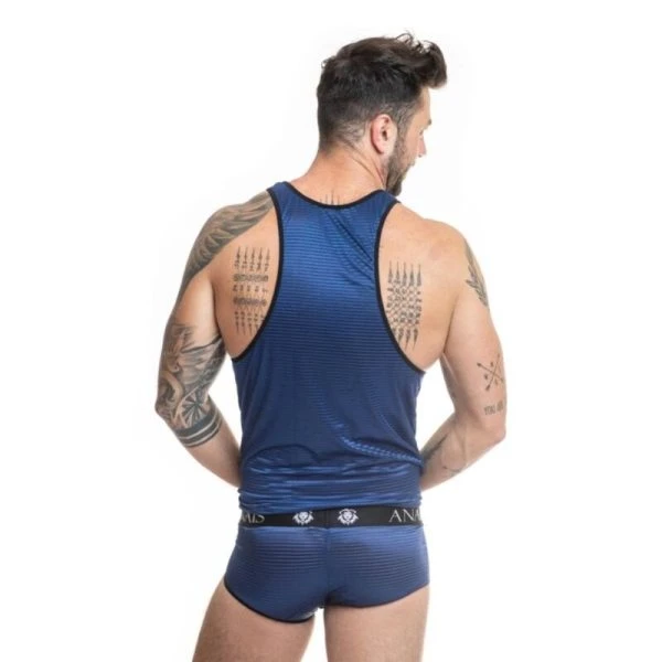 Anais Luxury Lingerie Heren-tanktop Naval Top van tule met satijnen strepen