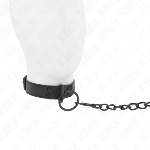 Kink Linnenhalsband met riem voor BDSM-controle, verstelbaar, donker Kink Linnenhalsband met riem voor BDSM-controle, verstelbaar, donker - Afbeelding 3