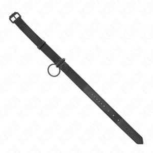 Kink Linnenhalsband met riem voor BDSM-controle, verstelbaar, donker Kink Linnenhalsband met riem voor BDSM-controle, verstelbaar, donker - Afbeelding 6
