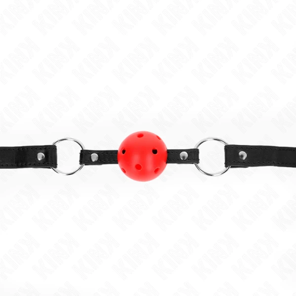 Kink Balgknevel met rode siliconenbal en leren riem