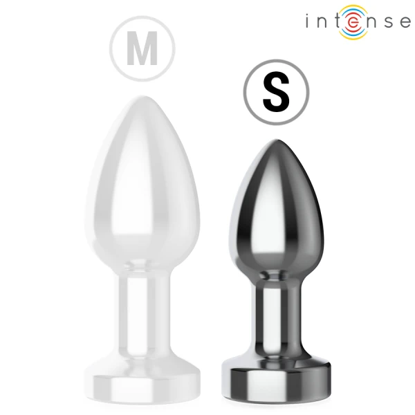 Intense Anale plug van metaal met LED en afstandsbediening maat S