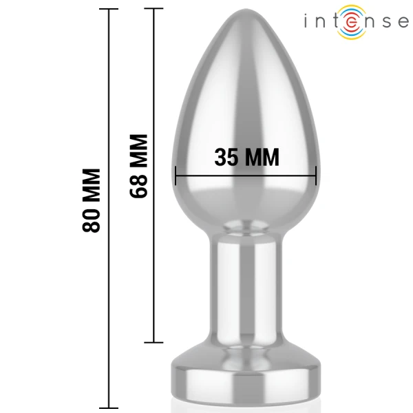 Intense Anale plug van metaal met LED en afstandsbediening maat S