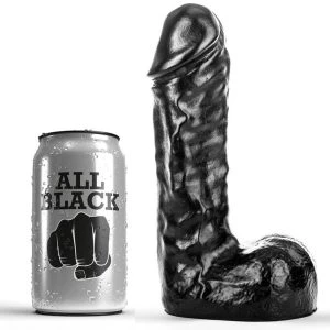 All Black Dildo met natuurlijke vorm, flexibel en veelzijdig